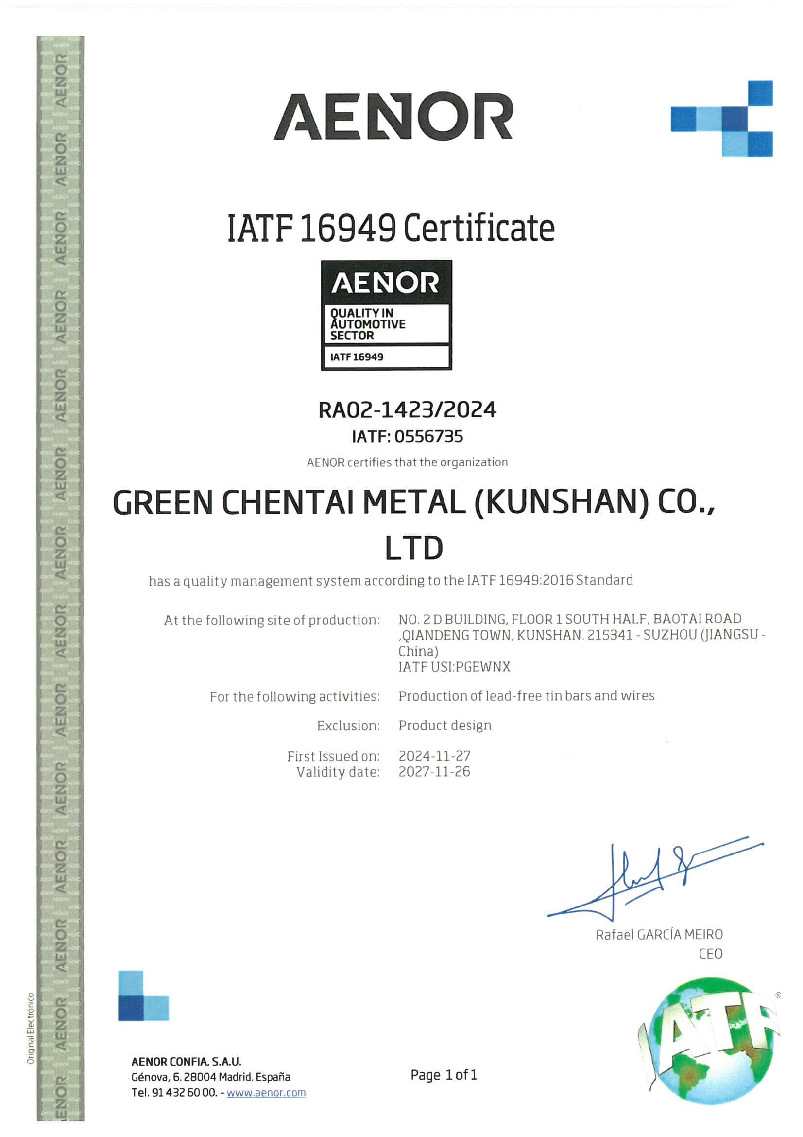 Automotive Industry Quality System Certification II